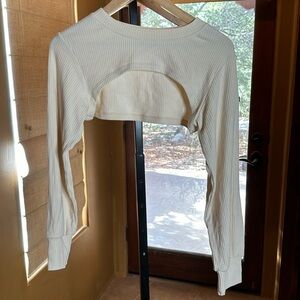 NWOT ECHT RIBBED HIGH CUT LONG SLEEVE CREAM SIZE MEDIUM